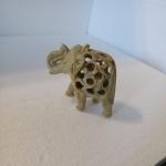Elephant Family Soapstone Figurine with Baby