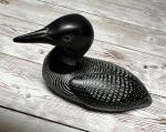 Hand Carved Soapstone Loon Bird Figurine 4”
