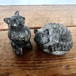 Vintage Soapstone Wolf Sculptures - Signed Canada
