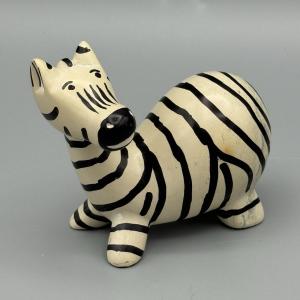 Hand Painted Soapstone Zebra Figurine Paperweight