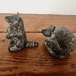 Vintage Soapstone Wolf Sculptures - Signed Canada