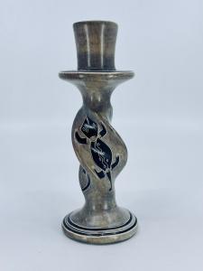 Kenya Soapstone Lizard Hut Taper Candle Holders