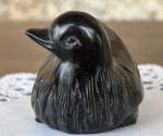 Hand Carved Black Soapstone Bird Sculpture - 2