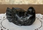 Hand Carved Black Soapstone Bird Sculpture - 2