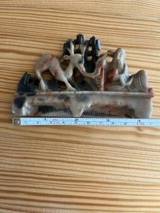 Soapstone Antlered Deer and Man Figurine 4.3