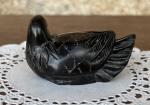 Hand Carved Black Soapstone Bird Sculpture - 2
