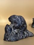 Hand Carved Soapstone Wolf and Beaver Figurines