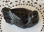 Hand Carved Black Soapstone Bird Sculpture - 2