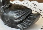 Hand Carved Black Soapstone Bird Sculpture - 2