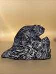 Hand Carved Soapstone Wolf and Beaver Figurines