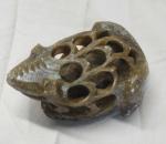 Set of 2 Soapstone Frog Carvings