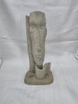Abstract Soapstone Human Face Carving