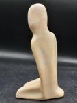 Kenyan Soapstone Carving of Kneeling Man, 8" Tall