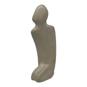 Kneeling Abstract Soapstone Human Figurine 8.5”