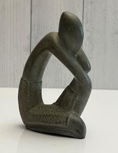 Soapstone Thinking Man Carving Statue Art Piece