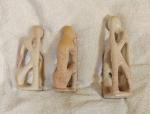 Soapstone Carved Thinker Family Statues from Kenya