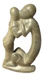 Embracing Couple Soapstone Sculpture Handmade Artwork
