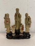 Soapstone Eskimo Carving Group of 5 Figures