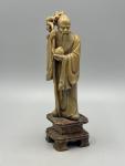 Vintage 8" Soapstone Longevity God Figurine