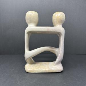 Lovers Embrace Soapstone Sculpture by M Gaiti