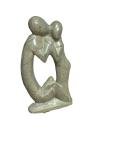 Embracing Couple Soapstone Sculpture Handmade Artwork
