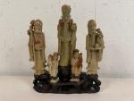 Soapstone Eskimo Carving Group of 5 Figures