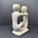 Lovers Embrace Soapstone Sculpture by M Gaiti