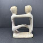 Lovers Embrace Soapstone Sculpture by M Gaiti