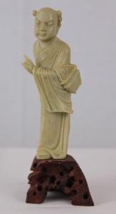 Vintage Hand Carved Soapstone Asian Man Figure