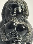 Aardvark Soapstone Eskimo with Baby Figurine
