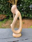 Parent and Child Soapstone Embrace Sculpture