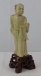 Vintage Hand Carved Soapstone Asian Man Figure