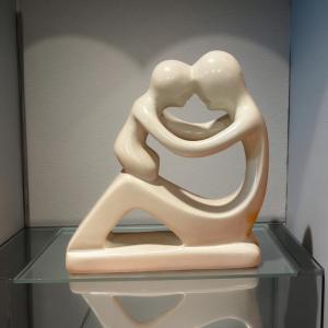 Mother and Baby Soapstone Eskimo Carving