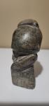 Inuit Soapstone Figure Holding Fish Sculpture
