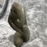 Mid Century Soapstone Kneeling Man Sculpture