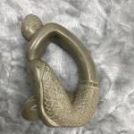 Mid Century Soapstone Kneeling Man Sculpture