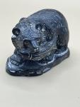 Soapstone Bear with Salmon Fish Sculpture