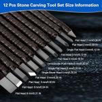 Soapstone Carving Tools Set with Leather Bag