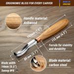 BeaverCraft Compact Wood Carving Bent Gouge K8a/14