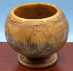 Vintage Soapstone Mortar & Pestle with Landscape Design