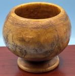 Vintage Soapstone Mortar & Pestle with Landscape Design