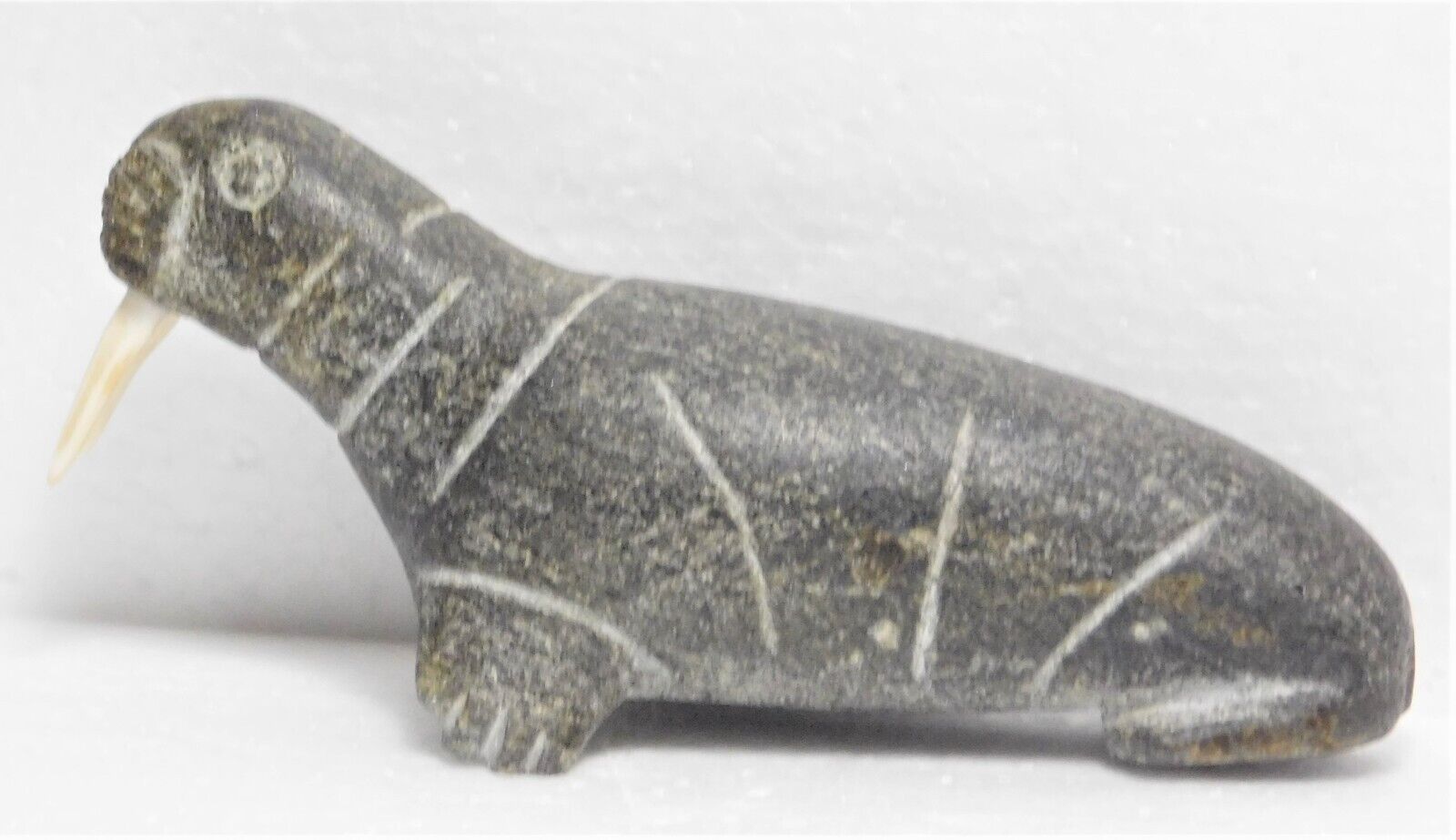 Inuit Eskimo Soapstone Walrus Carving - Unsigned