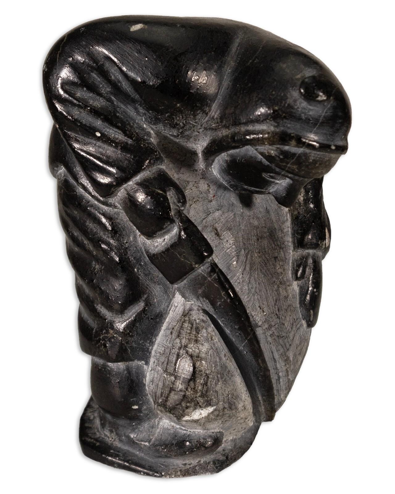 Inuit Hunter Soapstone Carving by Uilia Iyaituk