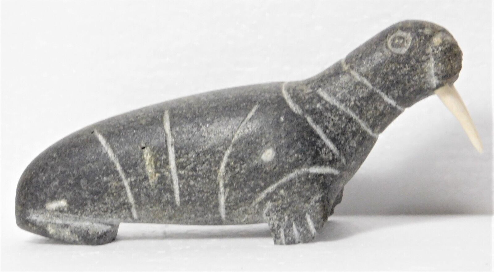 Inuit Eskimo Soapstone Walrus Carving - Unsigned