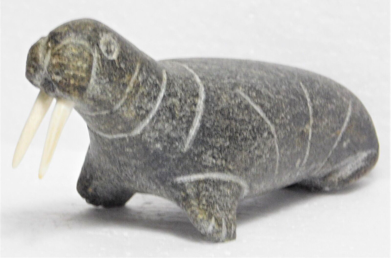 Inuit Eskimo Soapstone Walrus Carving - Unsigned
