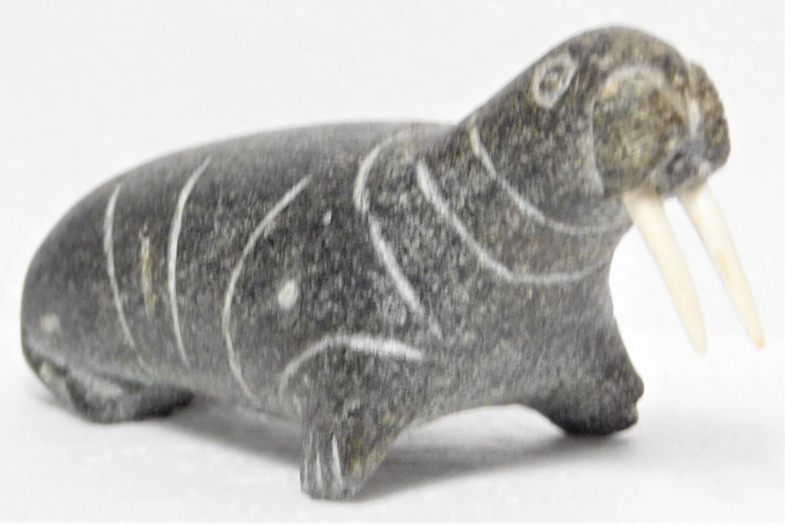 Inuit Eskimo Soapstone Walrus Carving - Unsigned