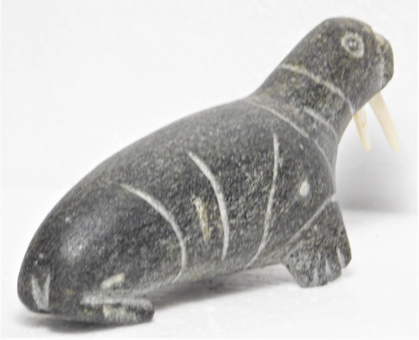 Inuit Eskimo Soapstone Walrus Carving - Unsigned