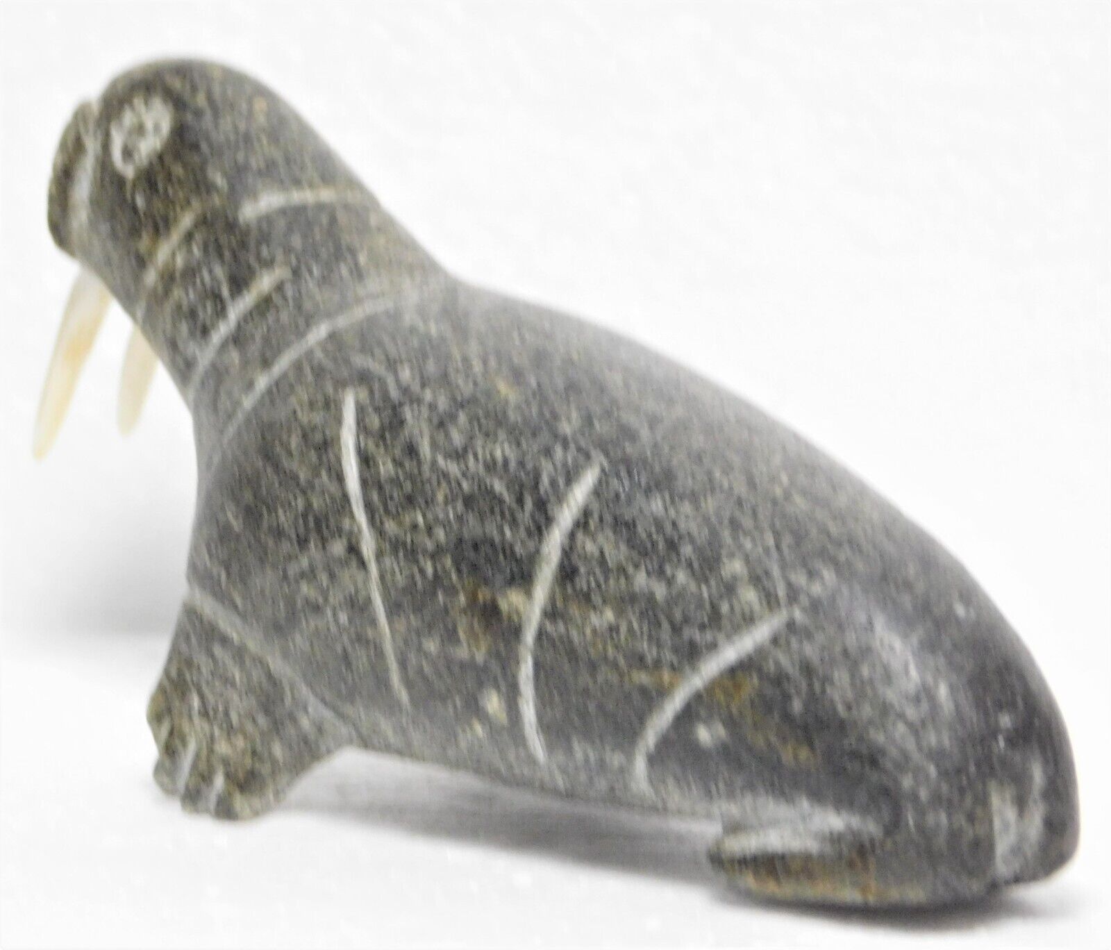 Inuit Eskimo Soapstone Walrus Carving - Unsigned