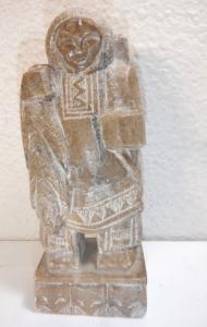 Hand Carved Soapstone Eskimo Hunter Figurine