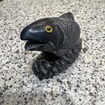 Inuit Soapstone Salmon Carving by Jolin